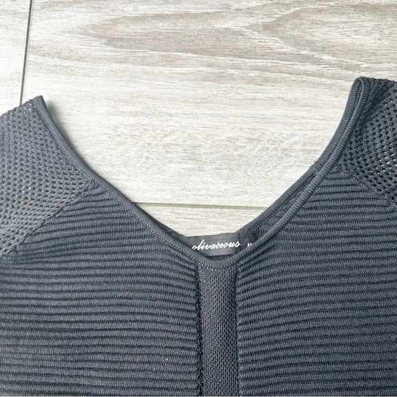 Olivaceous Black Mesh Sleeve  Bodycon Dress - Picture 5 of 15